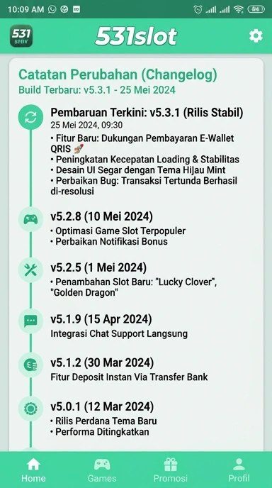 Riwayat Versi Aplikasi 531slot untuk Android