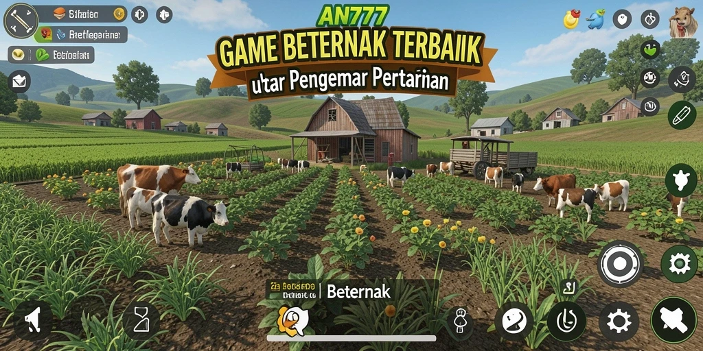 Antarmuka utama AN777 dengan fitur Beternak yang menarik.