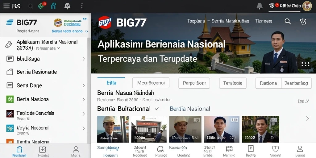 Tampilan antarmuka aplikasi BIG77 yang modern dan mudah dipahami.