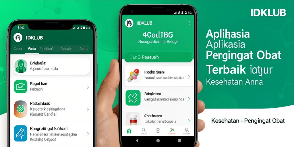 Tampilan antarmuka utama IDKLUB sebagai Pengingat Obat.