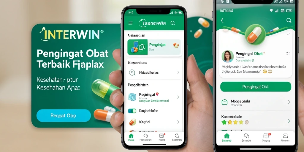 Tampilan antarmuka <strong>INTERWIN</strong> dengan fitur Pengingat Obat yang efisien.