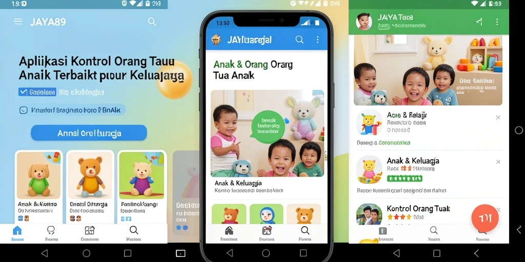 Antarmuka aplikasi <strong>JAYA89</strong> yang sederhana dan informatif untuk kontrol anak.