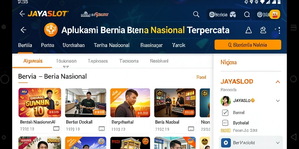 Tampilan antarmuka JAYASLOT yang user-friendly untuk berita nasional.