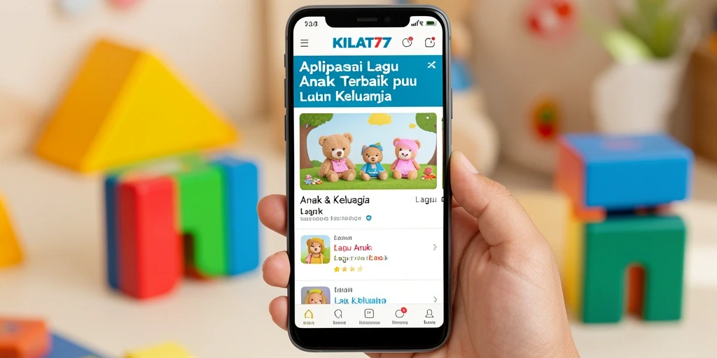 Antarmuka ceria KILAT77 yang interaktif untuk lagu anak.