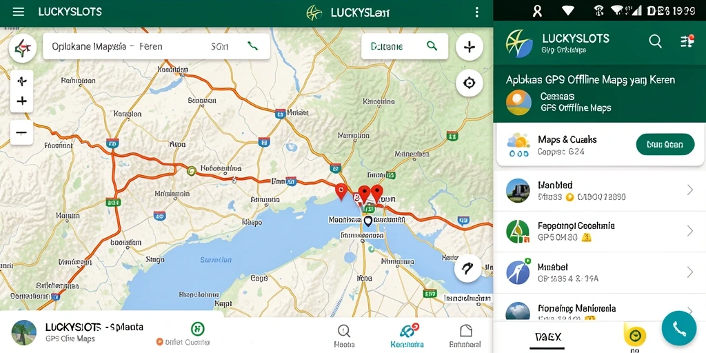 Tampilan antarmuka LUCKYSLOTS dengan fitur GPS Offline Maps.