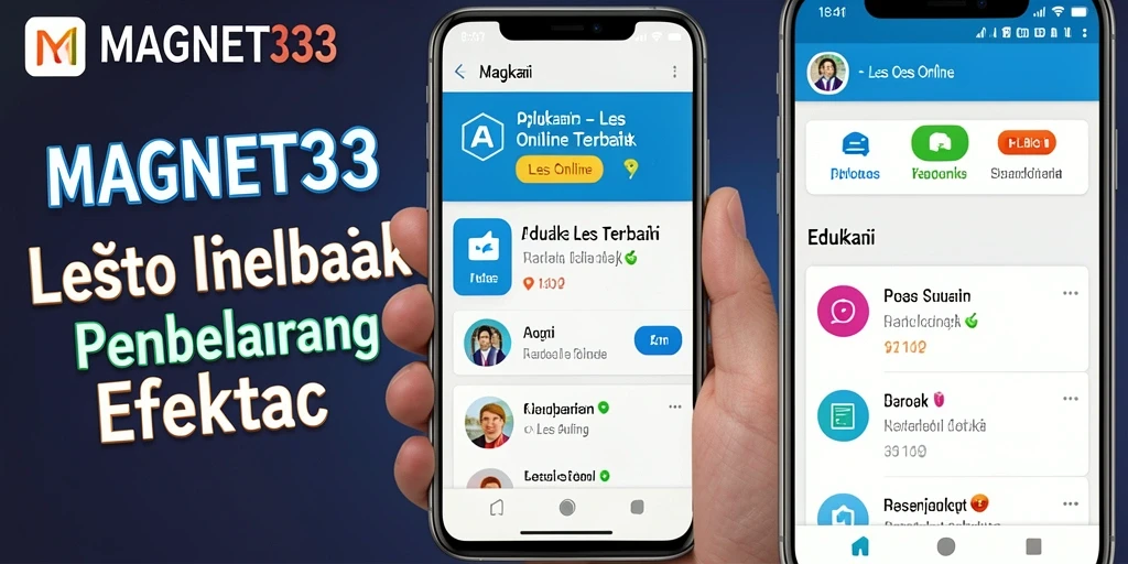 Tampilan antarmuka aplikasi Les Online MAGNET33 yang modern dan interaktif.