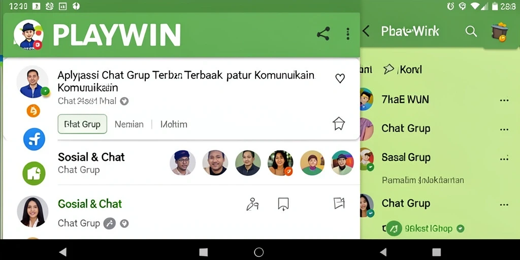 Tampilan antarmuka PLAYWIN yang mudah digunakan untuk Chat Grup.