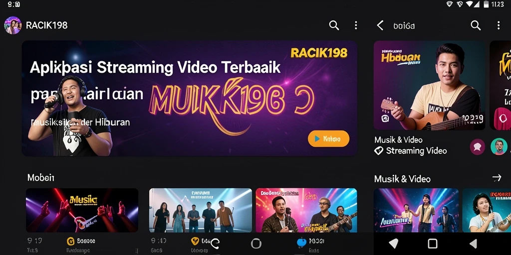 Antarmuka aplikasi RACIK198 yang memudahkan pengguna untuk streaming video.