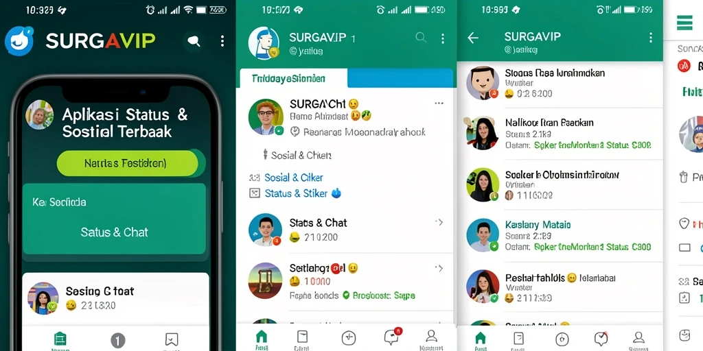 Tampilan antarmuka stiker yang menarik di aplikasi SURGAVIP.