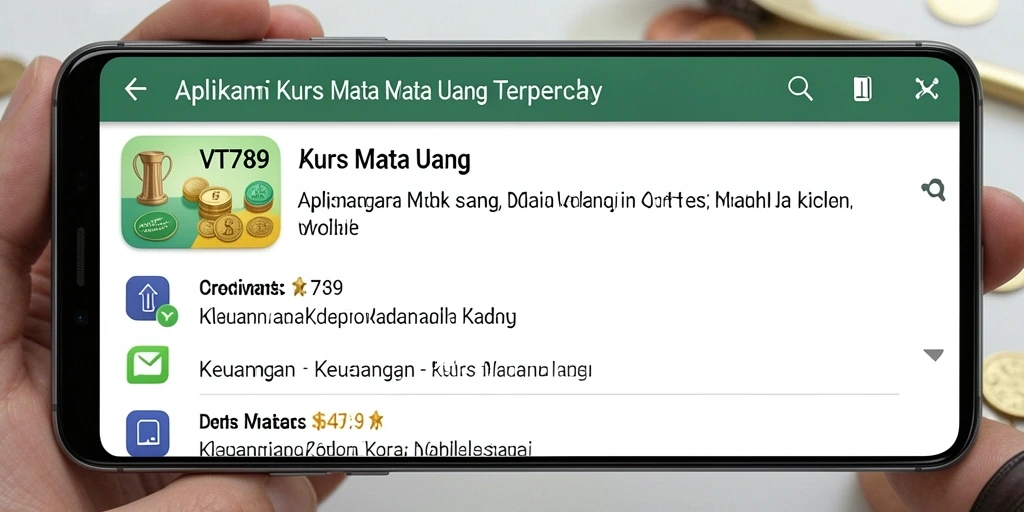 Antarmuka VT789 menampilkan informasi kurs mata uang yang jelas dan mudah dibaca.